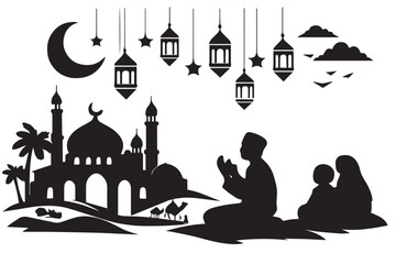 Hand drawn ramadan kareem illustration