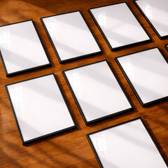 Minimal frame mockup in modern interior with blank wall art