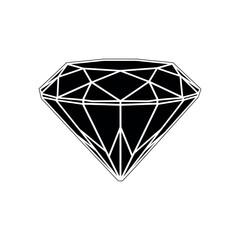 Diamond gemstone shape silhouette vector