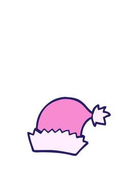 rise and float animation of cartoon christmas hat design