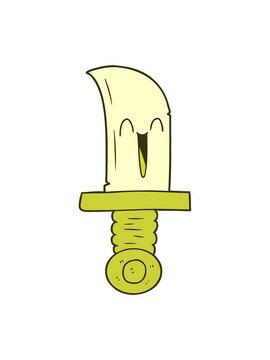 changing color animation of cartoon knife