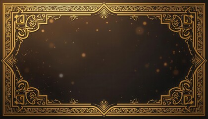 Obraz premium golden vintage frame on a dark background with copy space for your text Generative AI golden vintage frame on a dark background