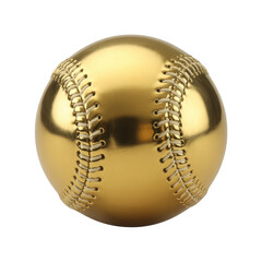 Fototapeta premium Golden baseball with stitching details gold baseball shiny baseball isolated on a transparent background