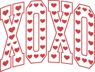 Valentine's Day XOXO heart pattern design element