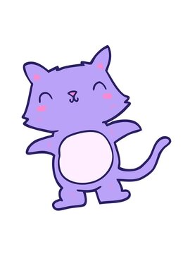 shaking motion animation of a fun cartoon cat illustration