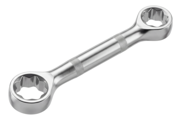 Dual-ended star wrench with varying sizes, ideal for mechanical workshops.