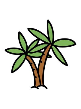 bob and pause animation of two brazilan beach palm trees