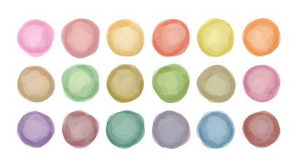 Collection of oval shaped objects in various pastel colors