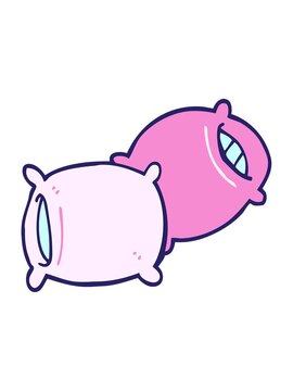 pixelize effect animation of cartoon doodle of pillow