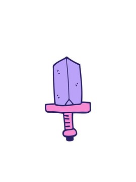 blinking radial lines animation of cartoon doodle jeweled dagger