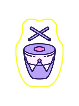 radioactive glowing animation of traditional brazilian drum