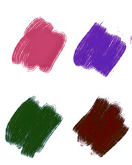 Abstract Colorful Paint Brush Strokes on transparent background