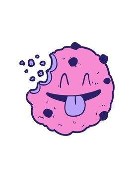 splitting motion animation of cartoon doodle of cookie