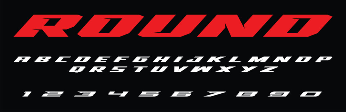 Racing Speed Alphabet Font Vector Bold Sport Typography Letters Download it in high resolution format and print in any size	