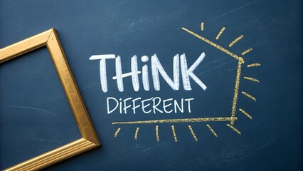 Think Different Inspirational Quote Typography Design on Clean Modern Background