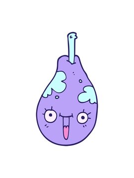 pixelize effect animation of cartoon doodle fresh pear