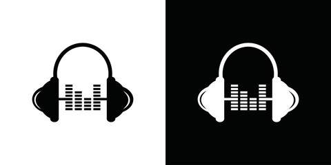 simple vector music headset logo