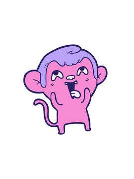 attention grabbing animation of crazy cartoon of monkey