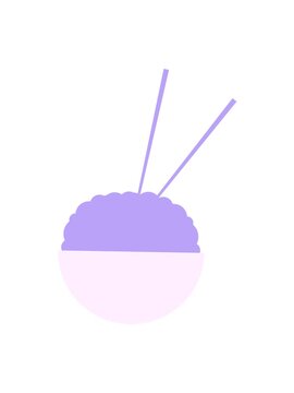 jiggle motion animation of bowl of rice with chopsticks