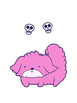 spinning skulls animation of quirk cartoon dog