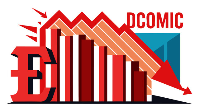 market volatility concept showing risk, decline and financial decision making illustration visualize