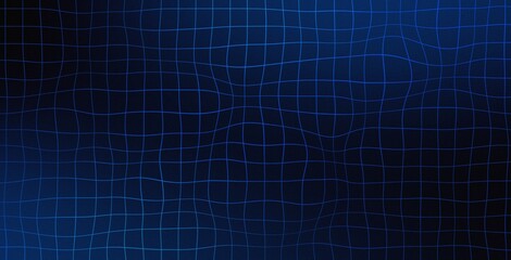 Wireframe distorted grid check dark blue and black liquid gradient abstract futuristic brutalism background
