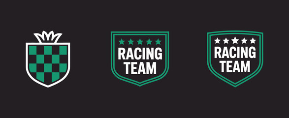 Collection of Shield Emblems for Racing Teams and Sports Brands