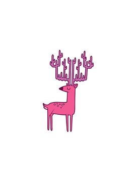 pressure popping animation of cartoon stag with huge antlers
