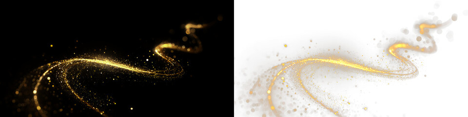 PNG Golden Light Trail Overlay PNG on transparent background © tanandaa