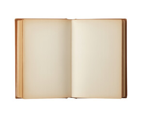 Open book with blank pages paper isolated on a transparent background