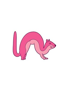 pressure popping animation of cartoon of a weasel