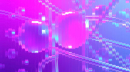 Obraz premium Vibrant purple and pink abstract background with glowing orbs and lines