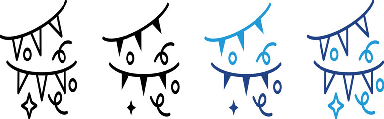 A party decoration icon, especially for events, to enliven the atmosphere, such as New Year's celebrations or other events.