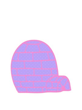 stretching up animation of cartoon doodle ice igloo