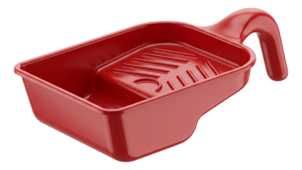 Compact paint tray with side handle for easy transport in DIY projects.