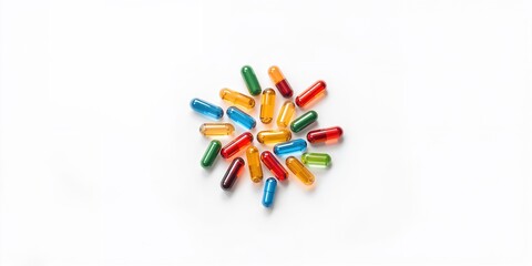 Colorful medicine capsules laid out on a white surface, focusing on pharmaceutical packaging and compliance