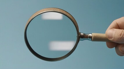 Hand Holding Magnifying Glass Search and Analysis Concept