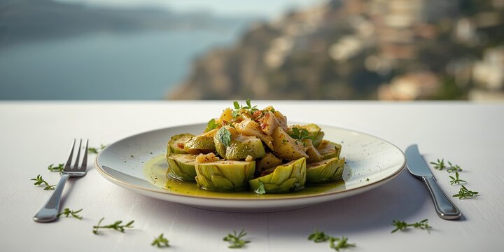 Artichoke dish in Turkish style with olive oil, emphasizing nutritious cooking techniques