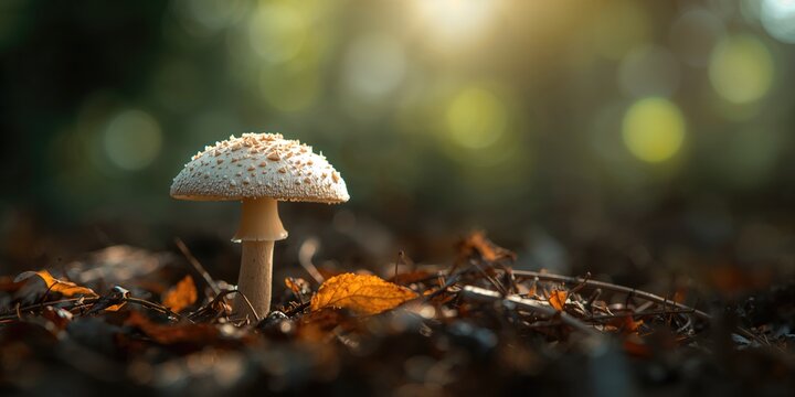 Palm mushroom seen in natural setting, foraging practices and sustainable harvesting, Earth Day