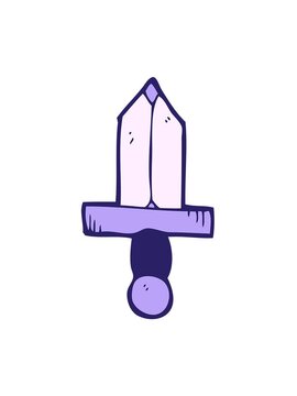 jiggle and pause animation of cartoon dagger