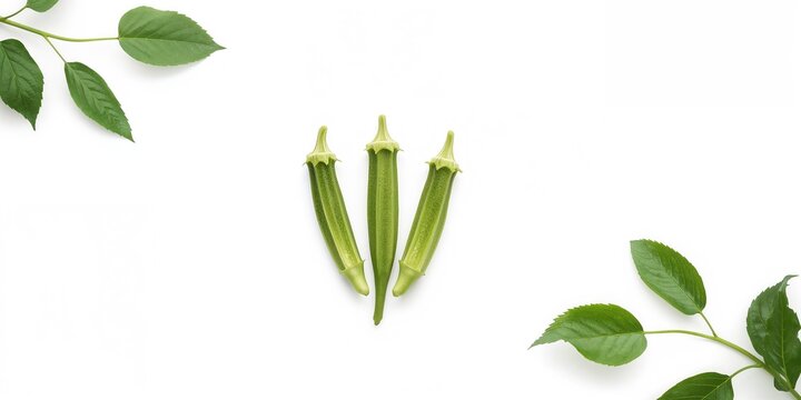 Fresh small okra pods prepared for cooking, suitable for kitchen use, Earth Day