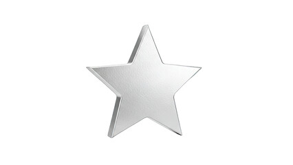 Silver Star Isolated on White Background