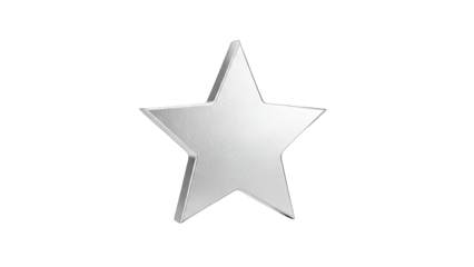 Silver Star Isolated on White Background