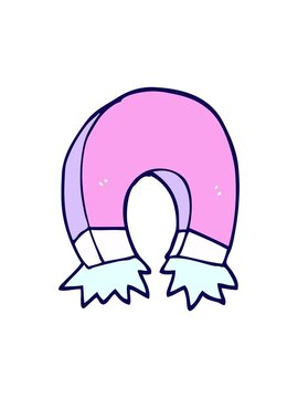 neon light effect animation of cartoon doodle magnet
