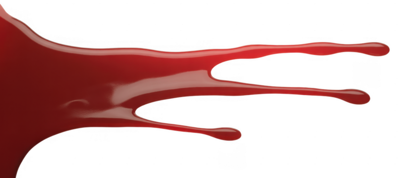 Red liquid splash isolated glossy isolated on a transparent background - Powered by Adobe