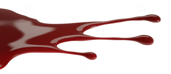 Red liquid splashing isolated glossy isolated on a transparent background