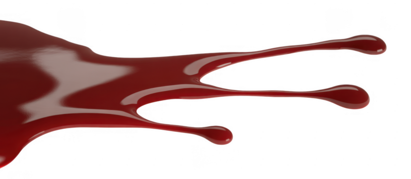 Red liquid splashing isolated glossy isolated on a transparent background - Powered by Adobe