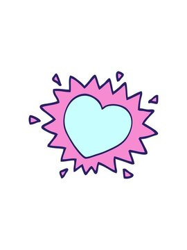 splitting effect animation of cartoon doodle flaming heart