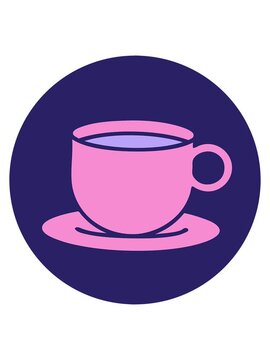 jiggle motion animation of tattoo style image of a cup of coffee