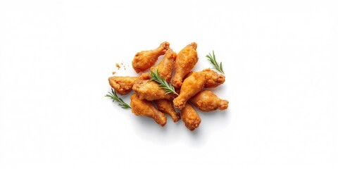 Crispy fried chicken wings showing golden-brown crust for restaurant display, National Chicken Wing Day